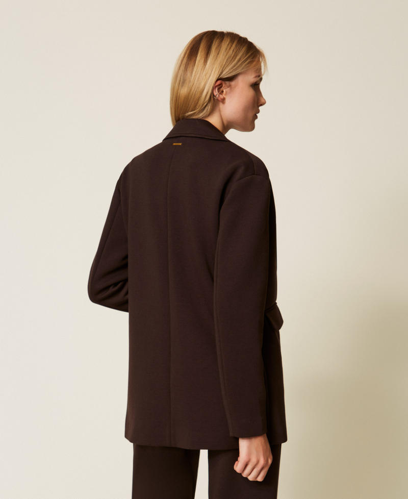 Oversized scuba jacket Black Chocolate Woman 252LI2LAA_11054_04