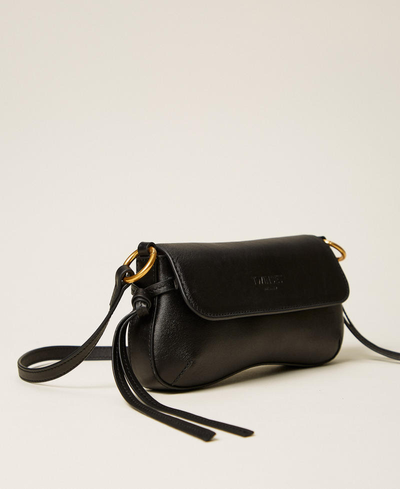 Leather shoulder bag with flap Black Woman 262TB7171_00006_02