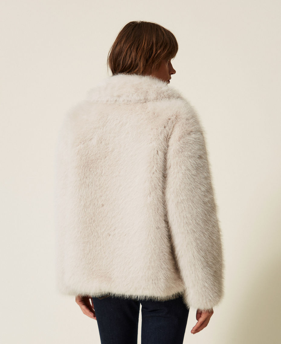 Short faux fur coat Soft Grey Woman 262AP2130_05710_04