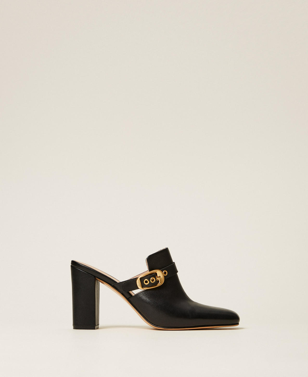 Twinset Mules en cuir avec boucle