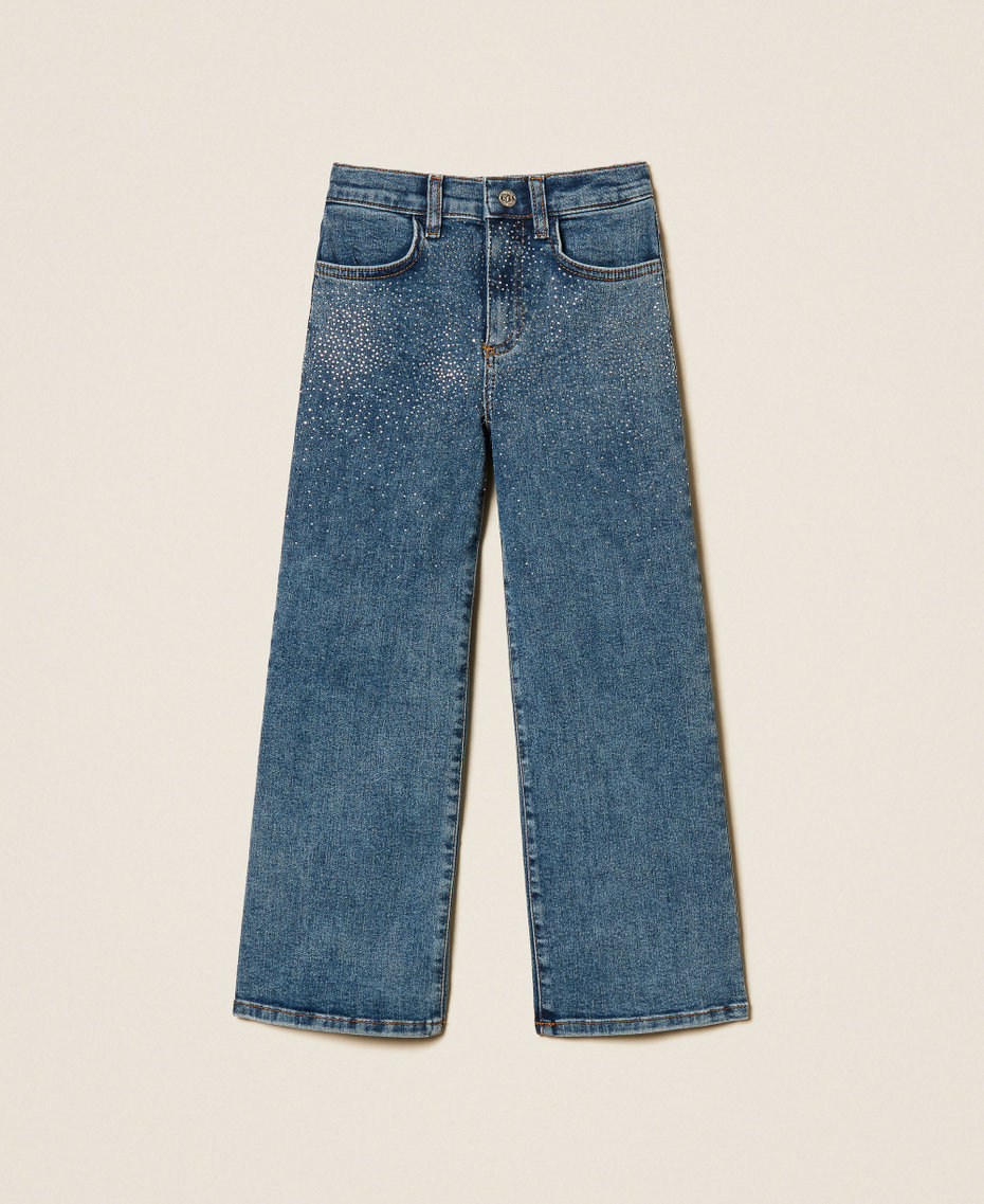 Jeans cinque tasche con borchie Blue Denim Medium Bambina 261GJ2122_13321_S0