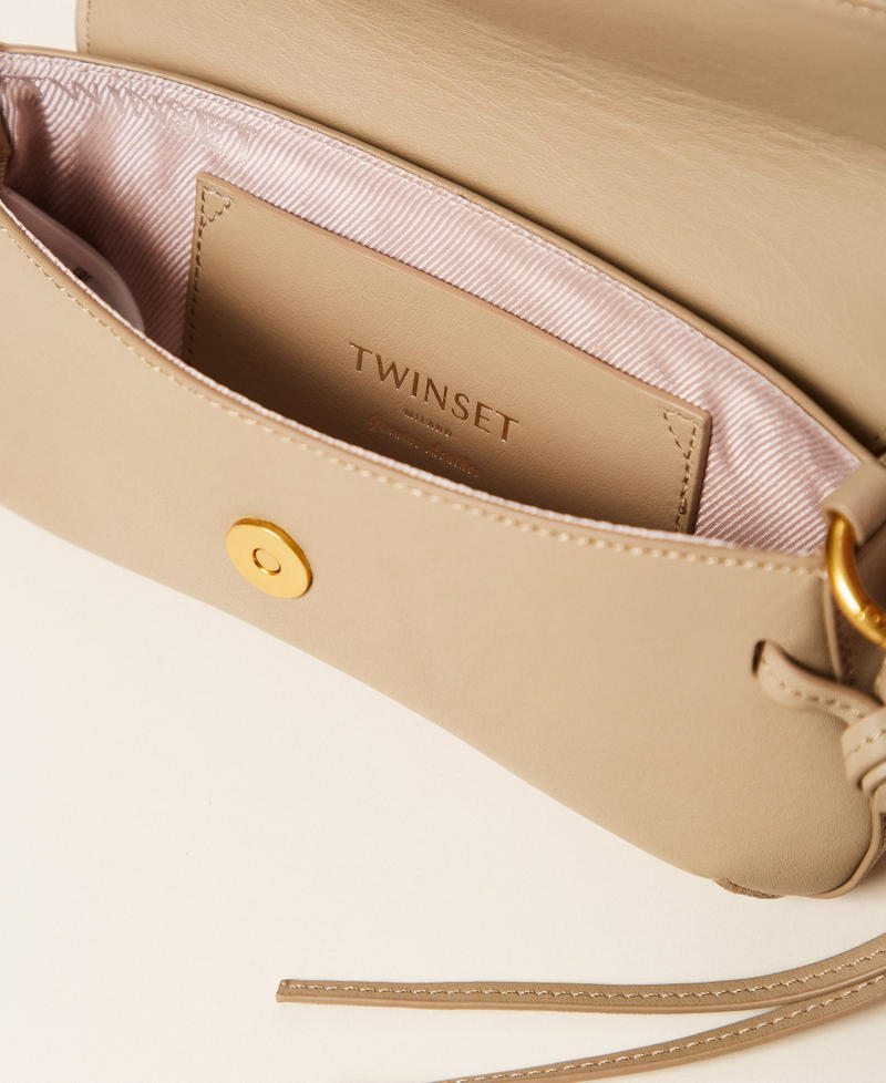 Leather shoulder bag with flap "Dove" Beige Woman 262TB7171_12836_04