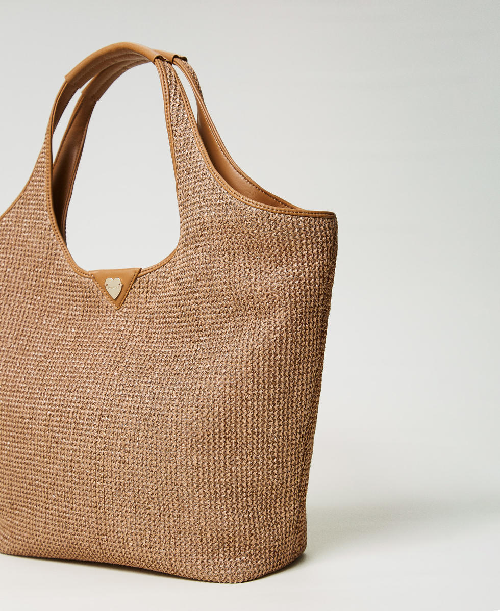 Faux straw shopper bag Brown Box Woman 251LL8AAA_12112_02