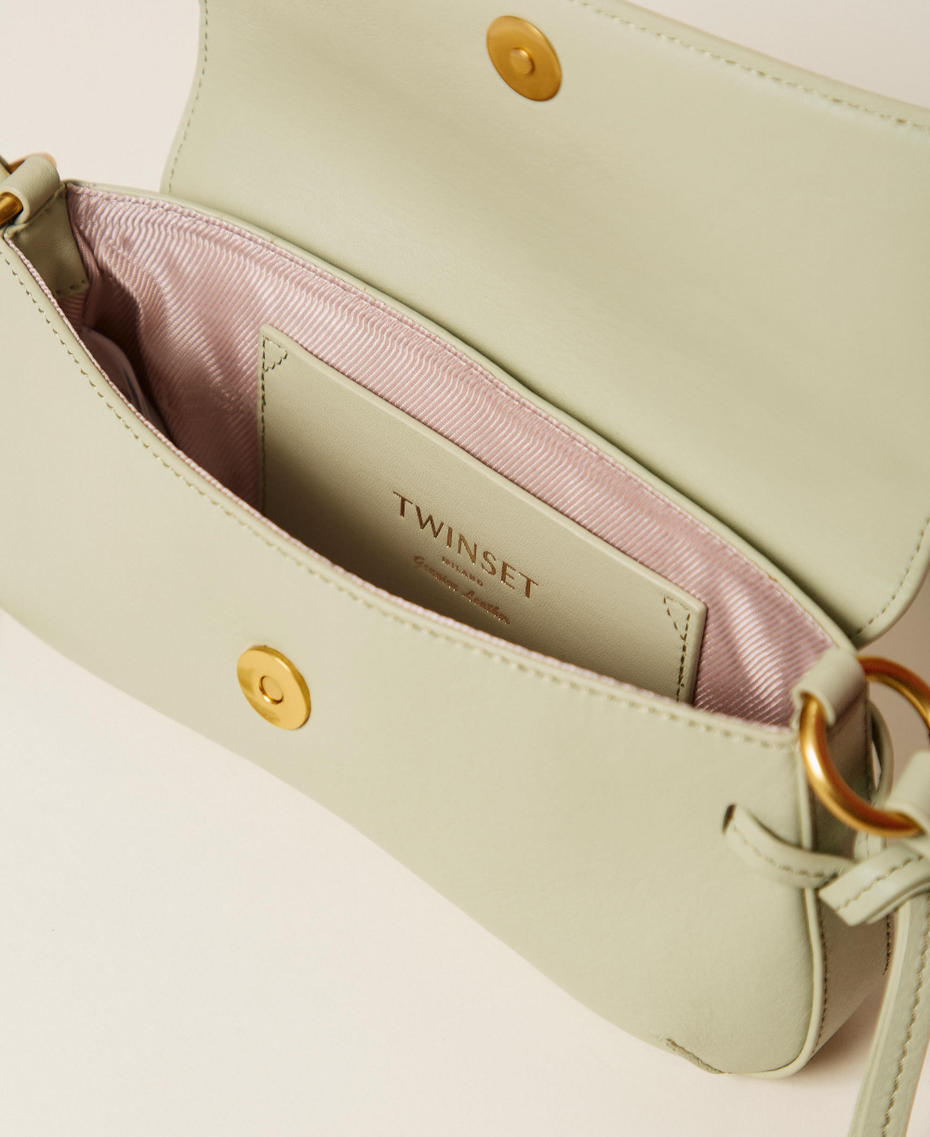 Leather shoulder bag with flap Sage Woman 262TB7171_13618_04