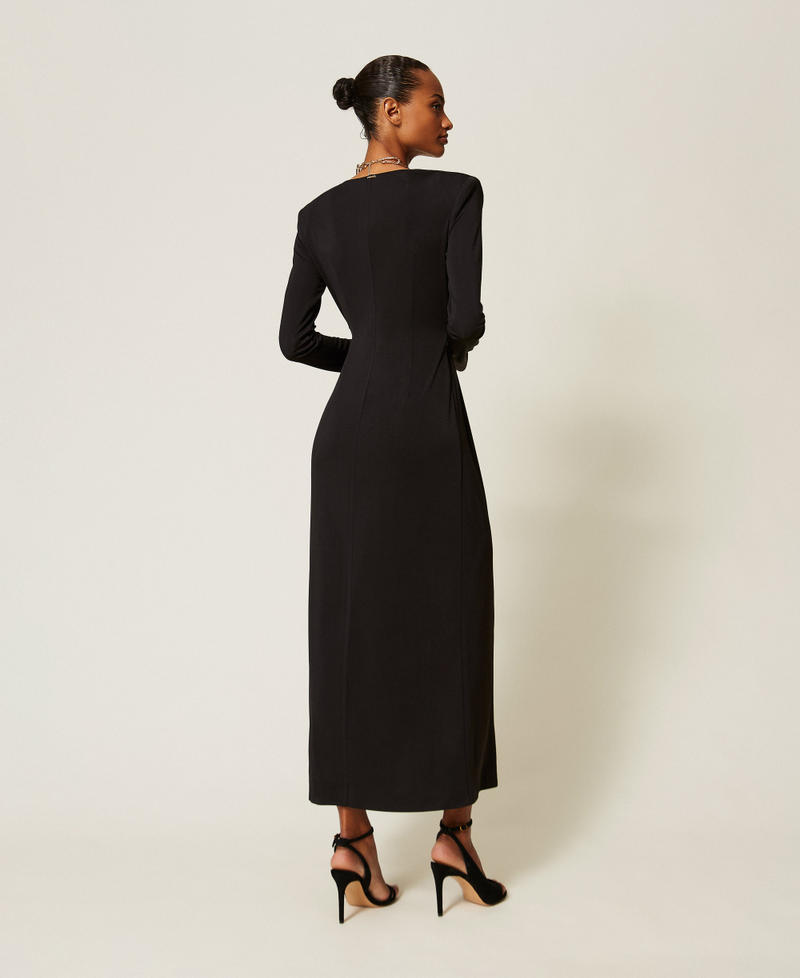 Long dress with draping Black Woman 262TT2412_00006_03