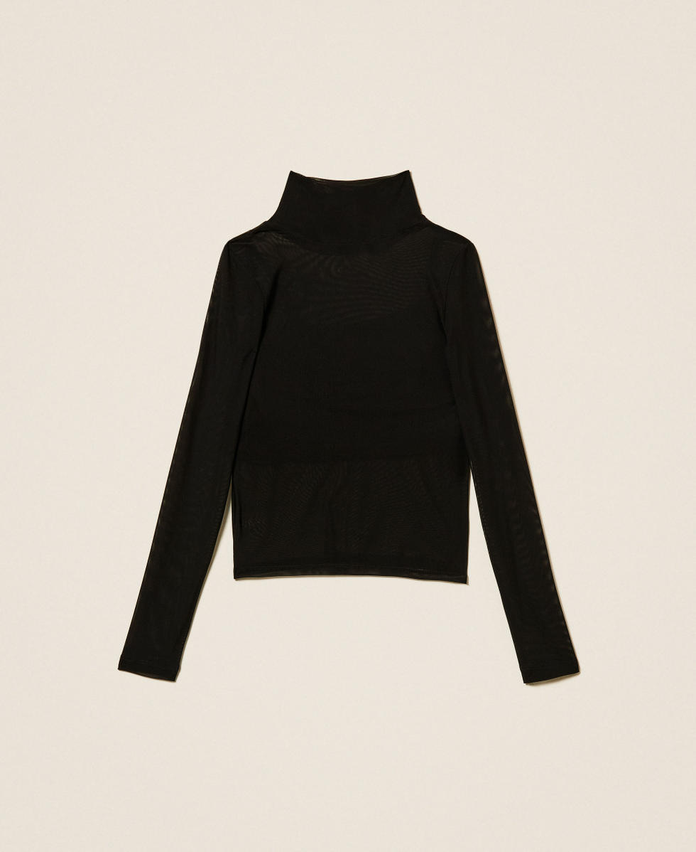 T&uuml;lloberteil mit Logo Schwarz M&auml;dchen 252GJ2310_00006_S1