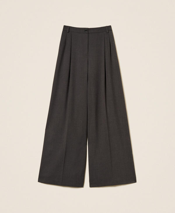 Брюки палаццо со складками