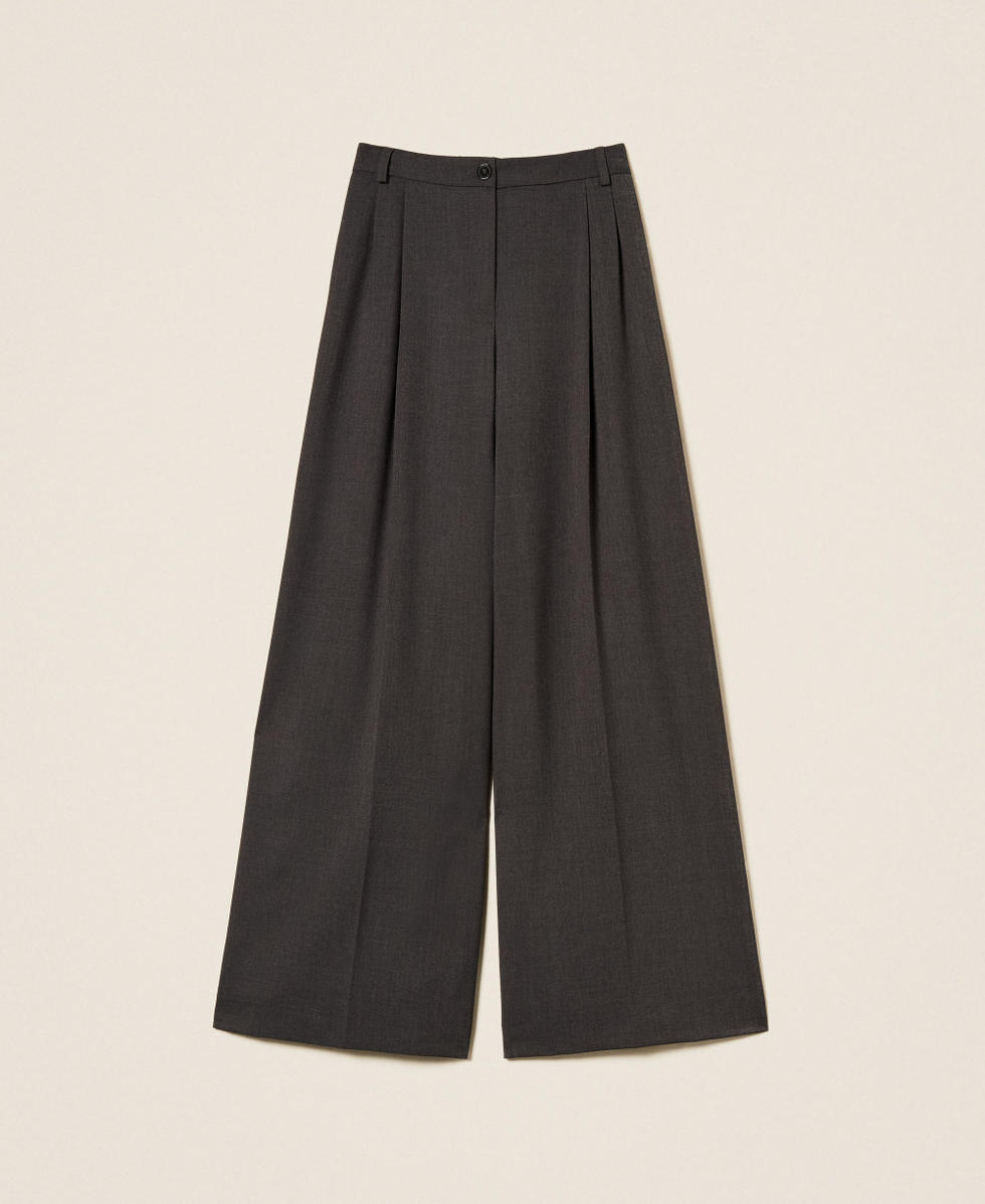 Palazzo trousers with pleats
