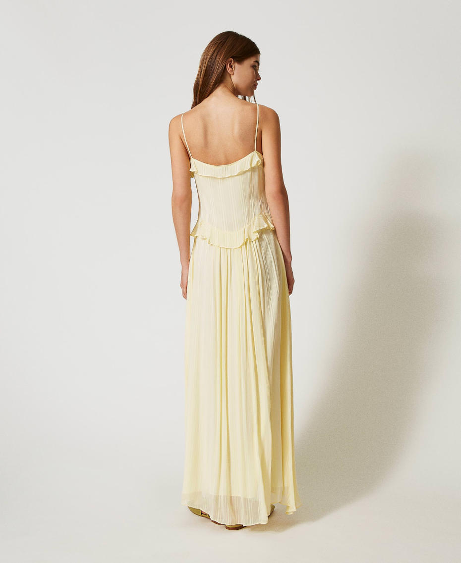Georgette and satin midi dress Vanilla Woman 251TP2262_12143_03