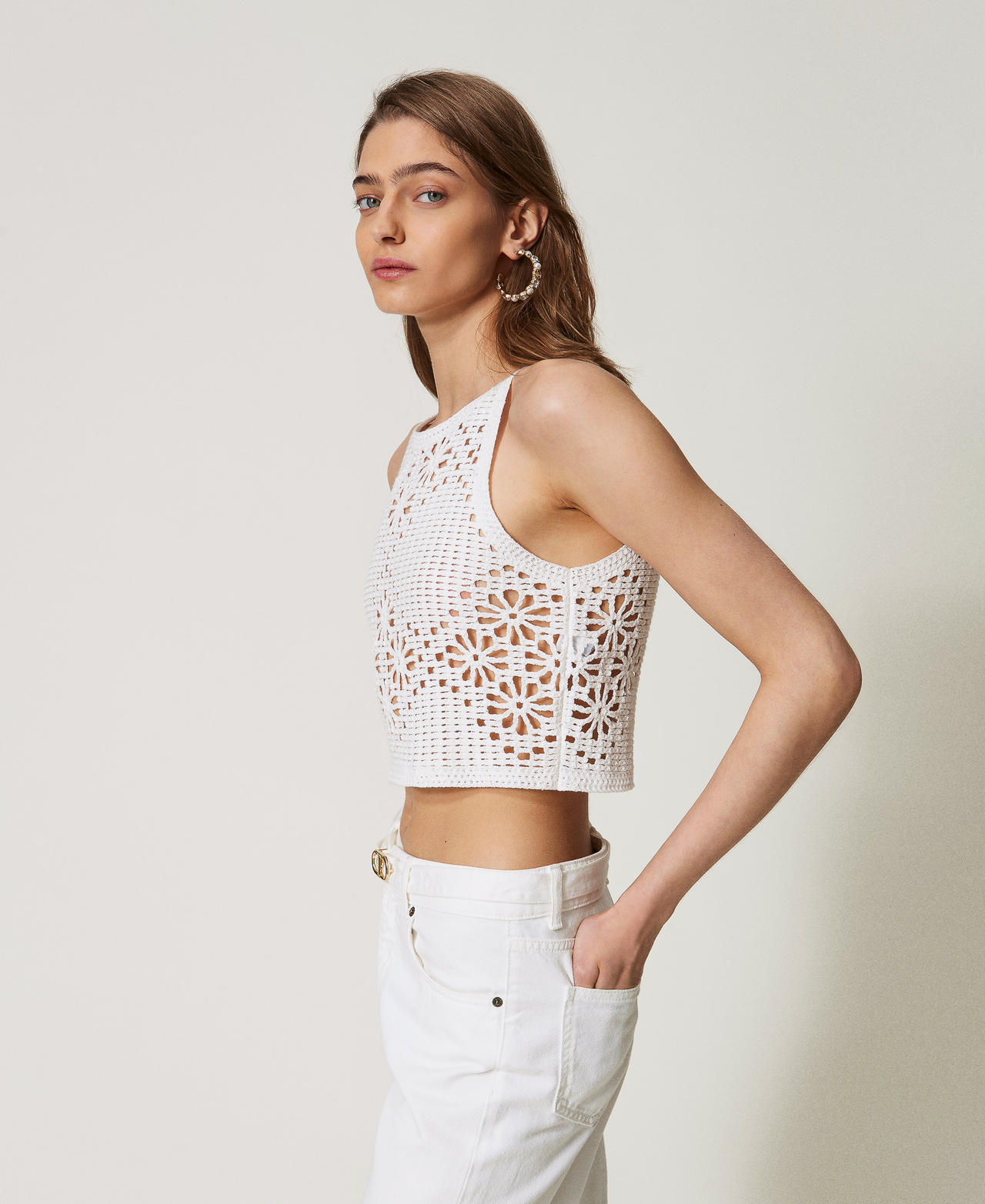 Floral crochet top White Snow Woman 251TT3202_00282_02