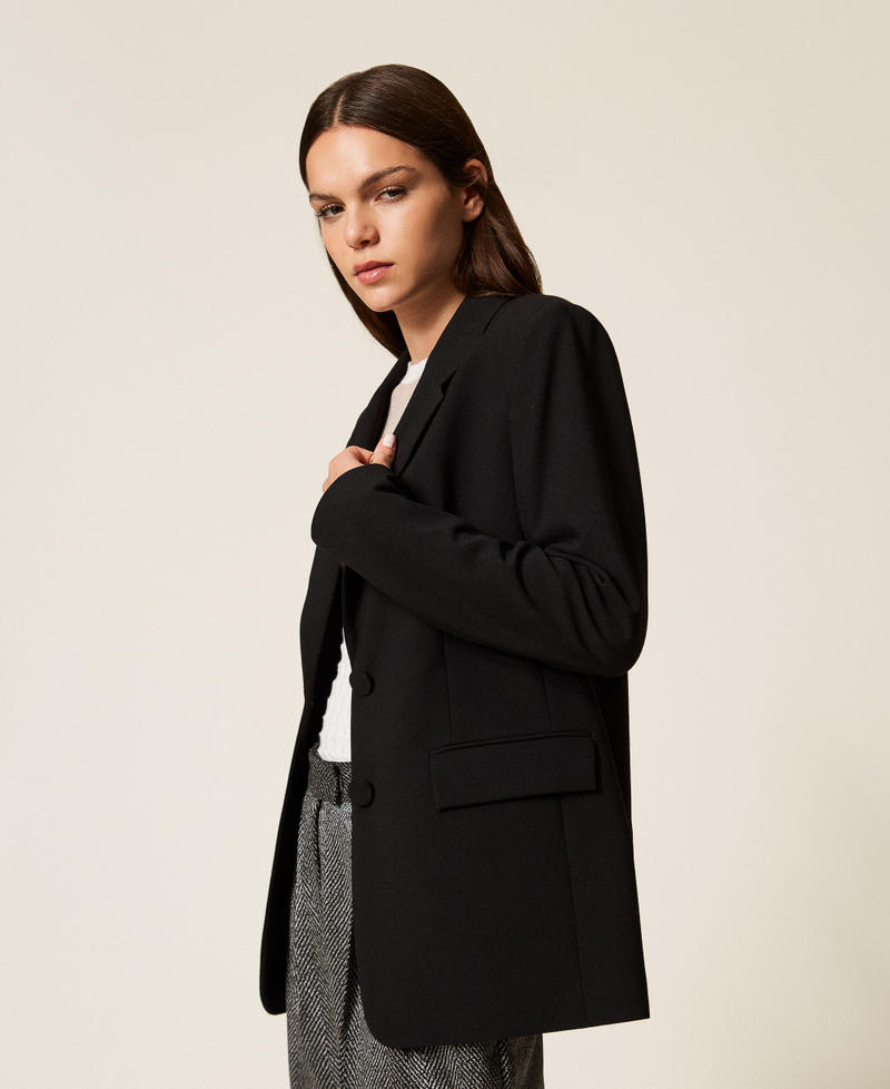 Blazer with covered buttons Black Woman 252AP2290_00006_01