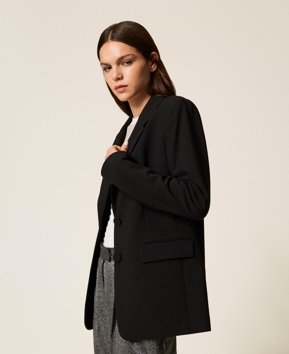 Blazer with covered buttons Black Woman 252AP2290_00006_01