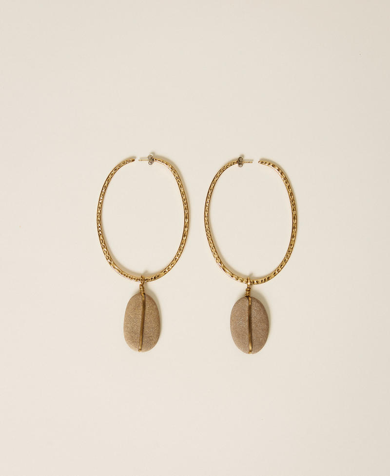 Hoop earrings with pendant Old Gold Woman 252TS5DGG_12616_01