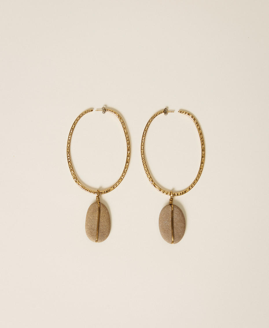 Hoop earrings with pendant Old Gold Woman 252TS5DGG_12616_01