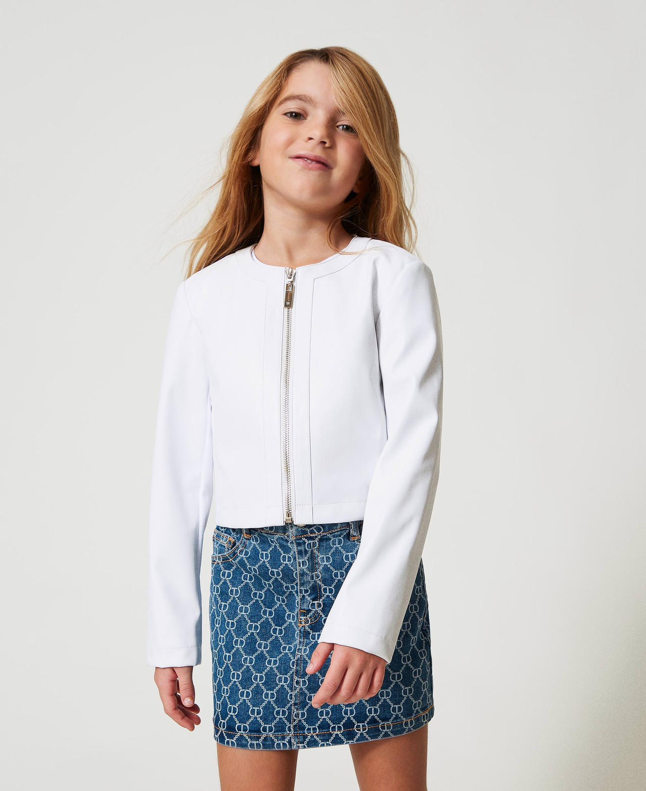 Faux leather cropped jacket "Ice" White Girl 251GJ2560_00808_02