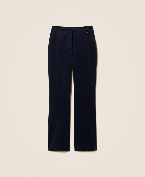 Flared velvet trousers
