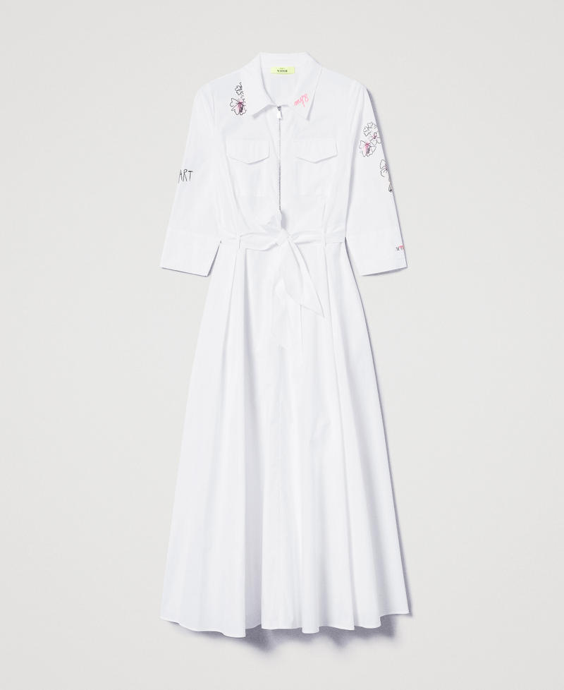 Abito lungo MYFO in popeline Bianco "Papers" Donna 251AQ2122_00840_S0