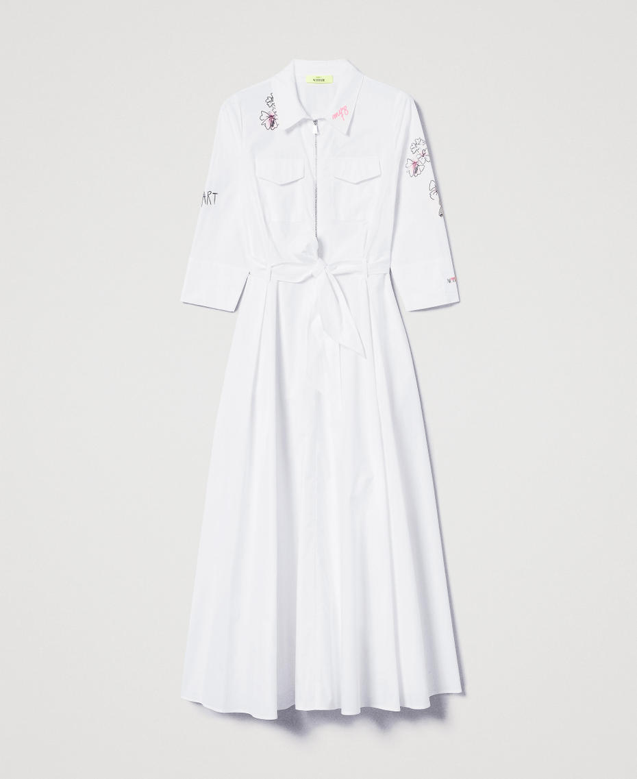Abito lungo MYFO in popeline Bianco "Papers" Donna 251AQ2122_00840_S0