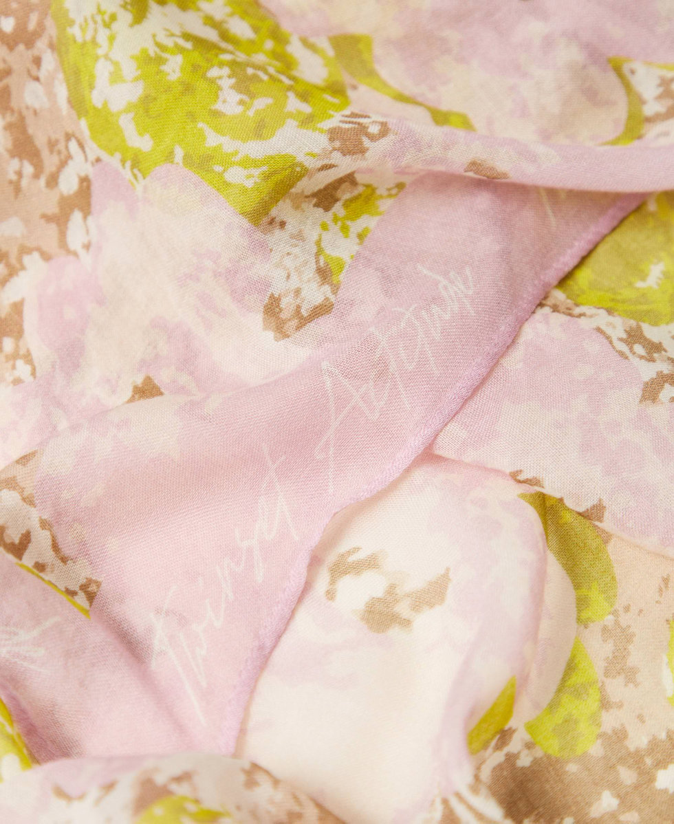 Tuch mit Blumenprint Flowers-Print Dawn Pink Frau 251AA4010_12299_02