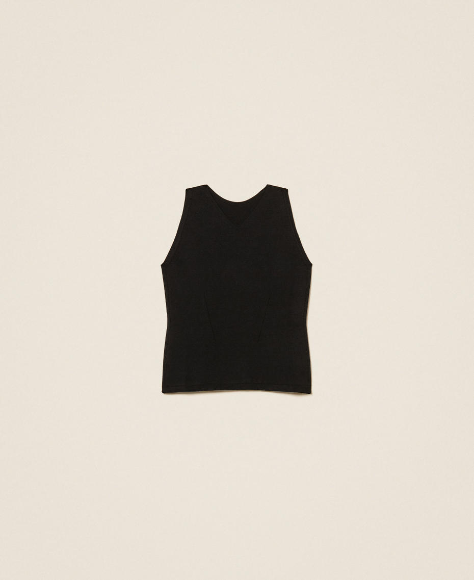 Dual use fitted knit top Black Woman 262TP3Q14_00006_S0