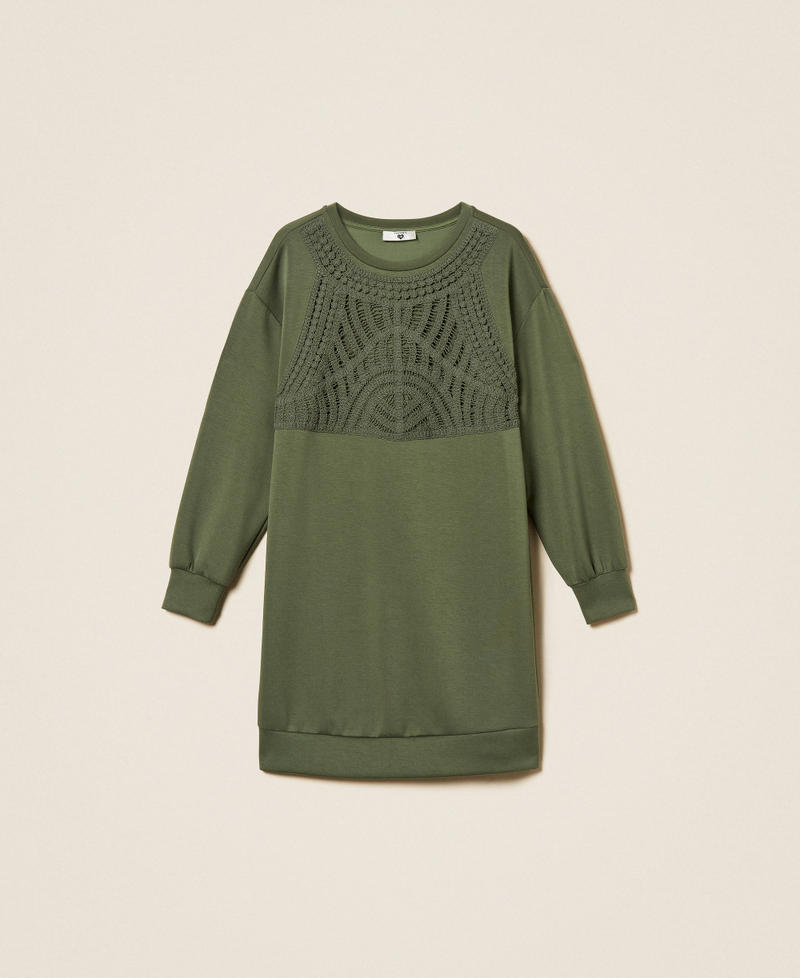 Robe courte en scuba avec crochet Vert &laquo;&nbsp;Thyme&nbsp;&raquo; Femme 261LL2GAA_12843_S0