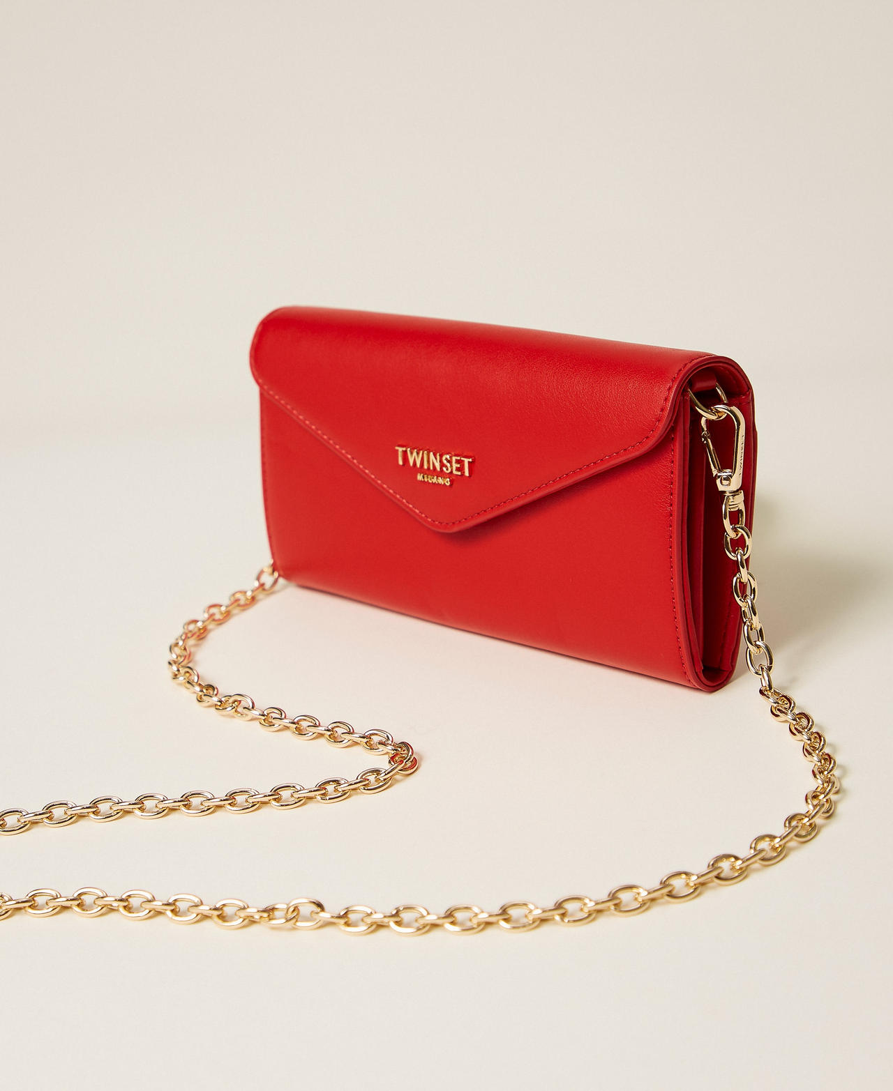 Portacellulare con patta e logo Rosso Donna 261TH7014_00015_02