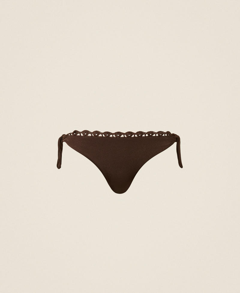 Bikinitanga mit H&auml;kel-Detail Kaffeeschokolade Frau 261LMME88_11946_S0