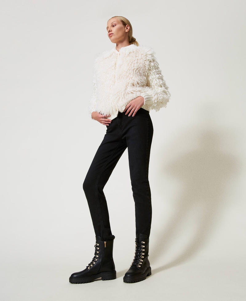 Trekking-style combat boots with pearls Black Woman 242TCP070_00006_0S
