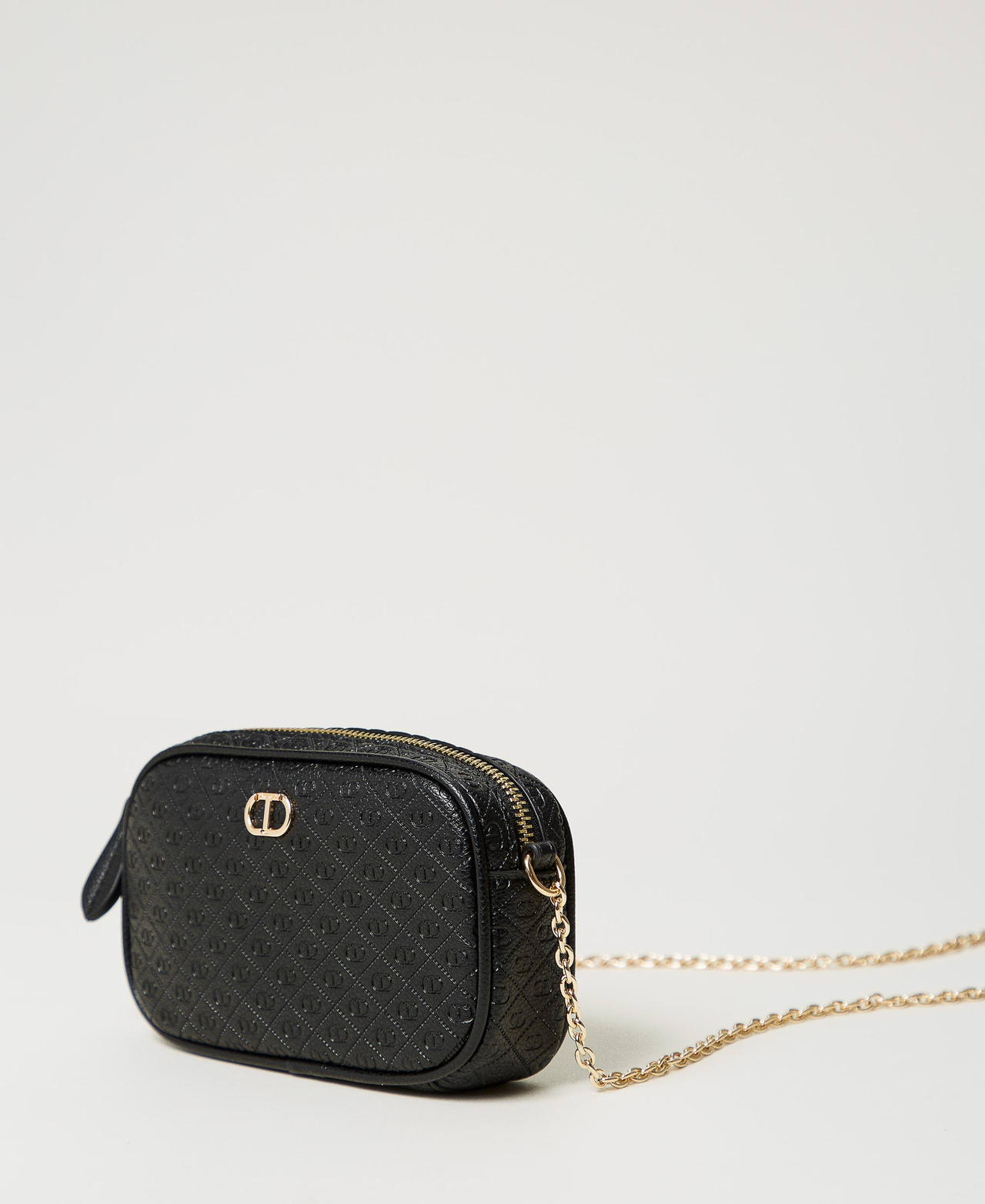 Mini borsa a tracolla con logo Nero Donna 251TH7027_00006_02