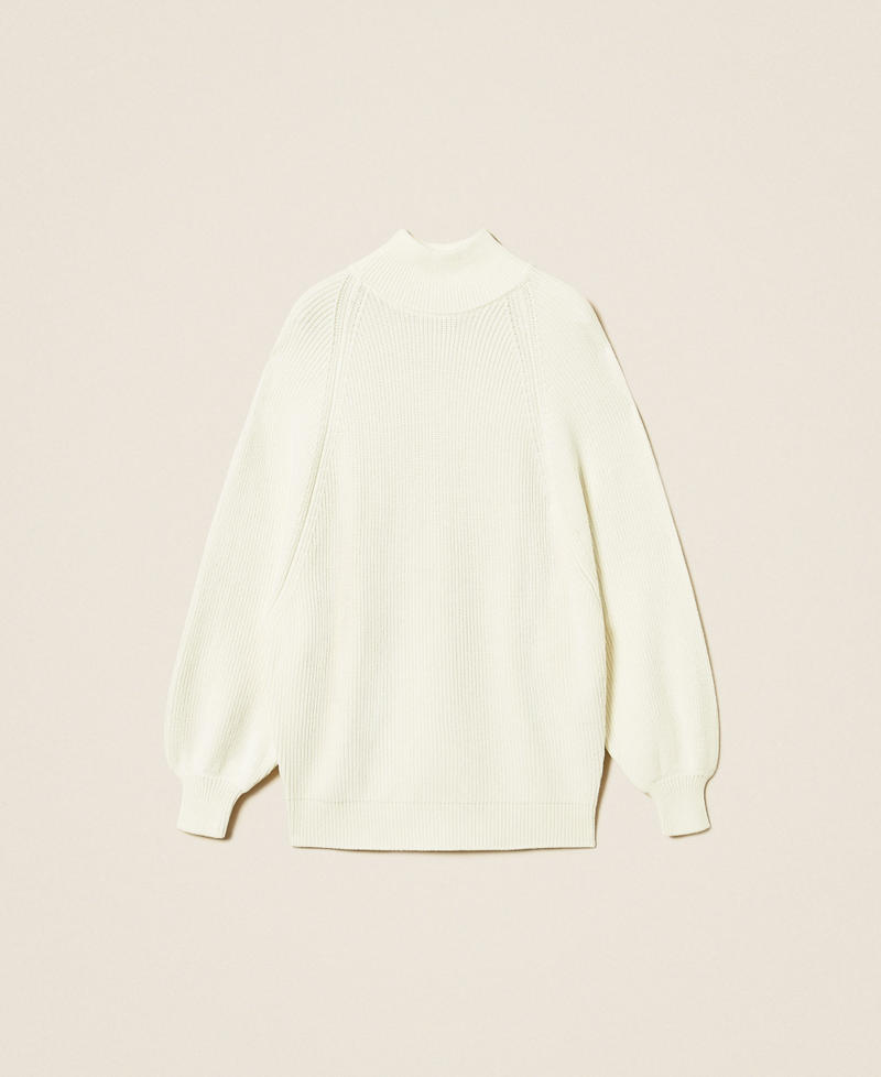 Oversized jumper with roller neck White Snow Woman 262AP3043_00282_S0