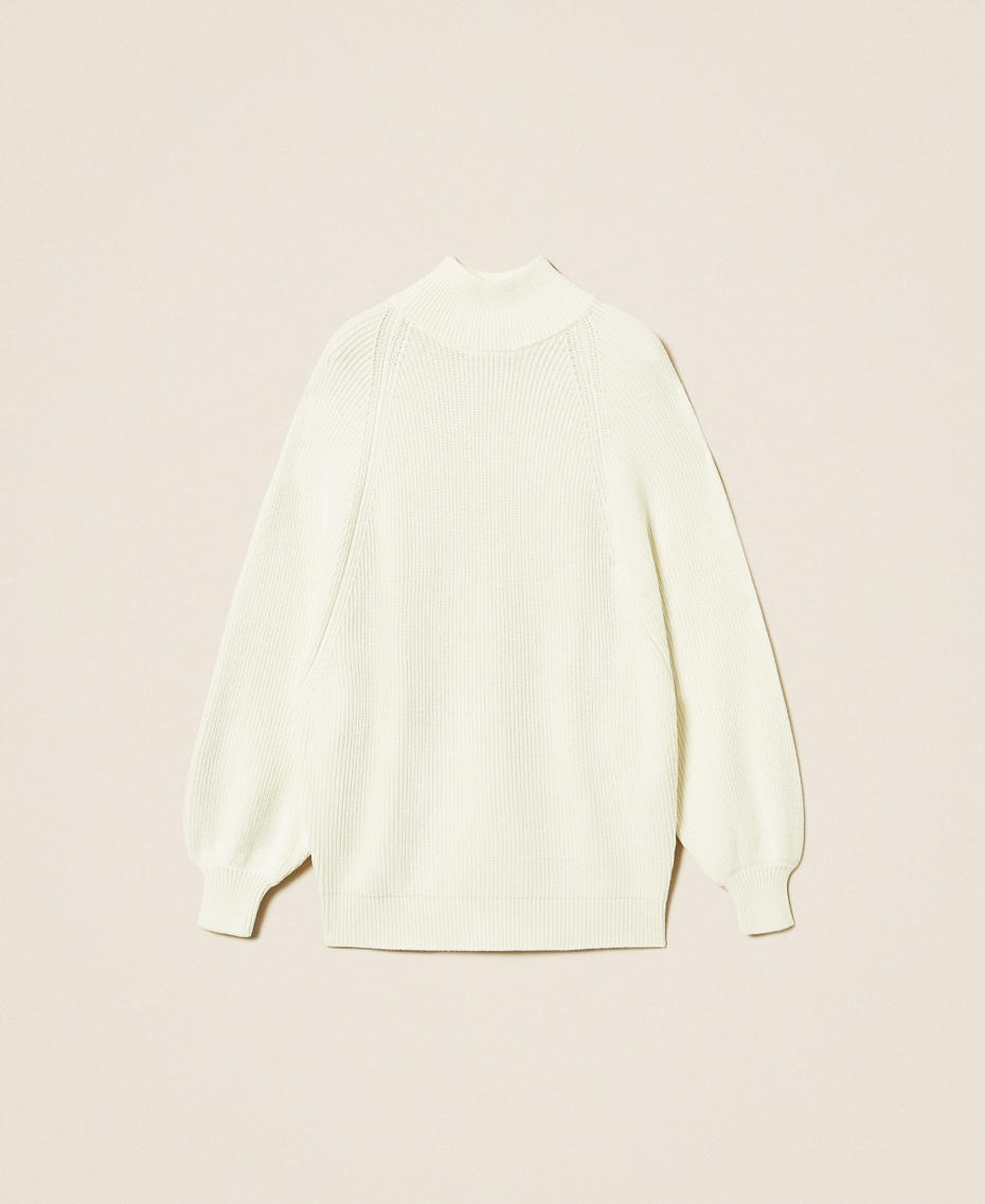 Oversized jumper with roller neck White Snow Woman 262AP3043_00282_S0
