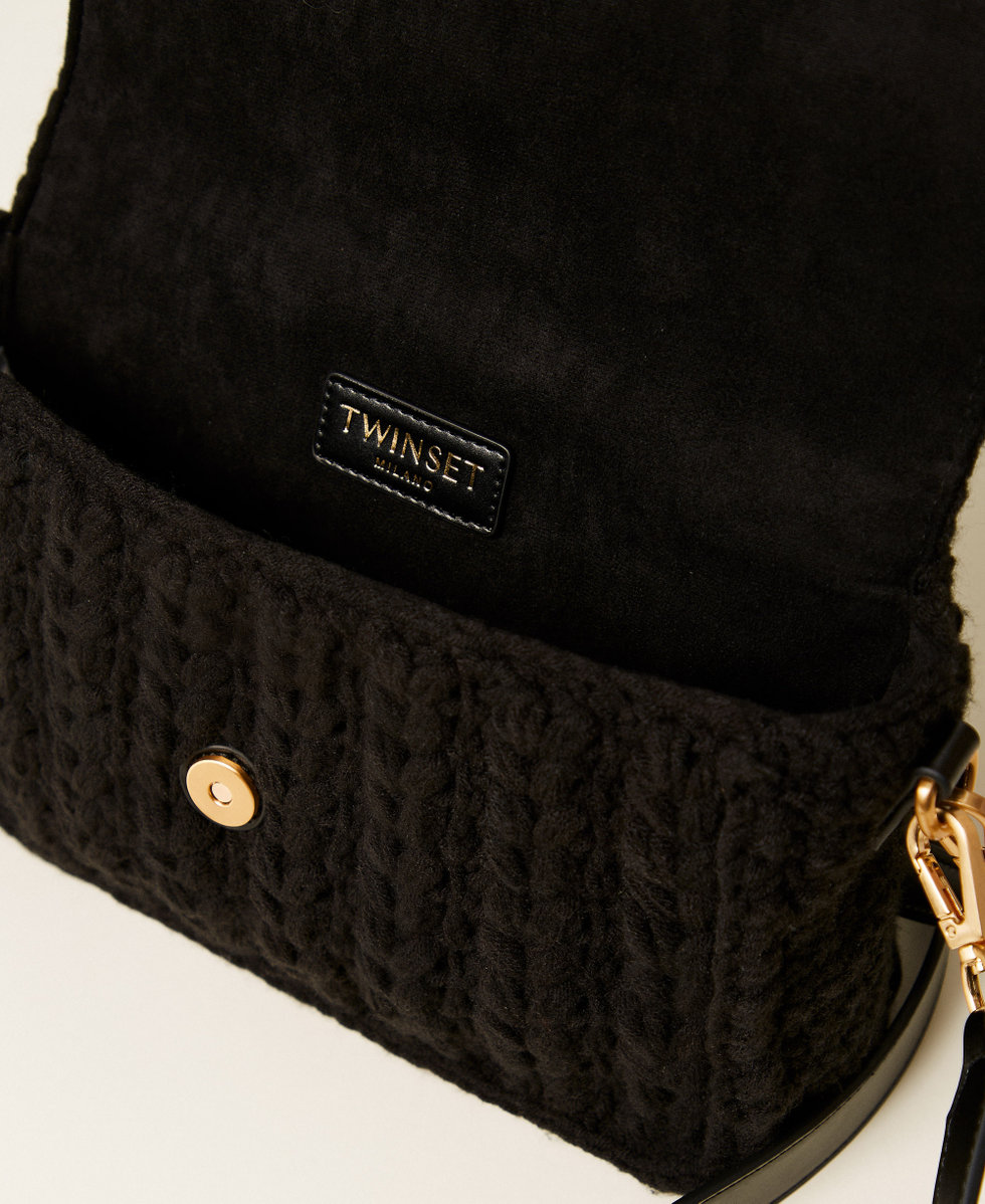 Borsa a tracolla &lsquo;Amie&rsquo; tricot Nero Donna 252TD8190_00006_04