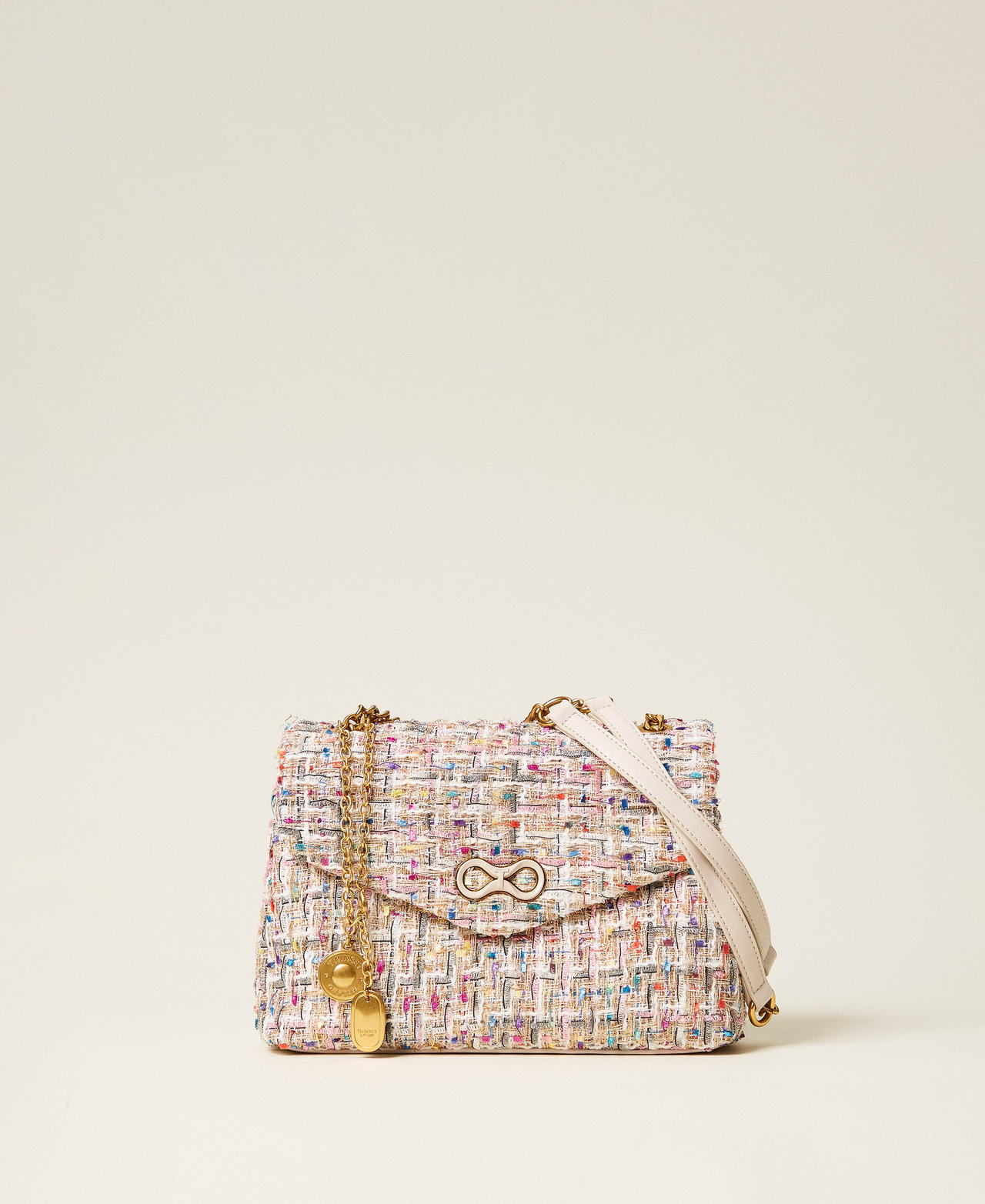 Sac à bandoulière en tweed avec boucle siglée