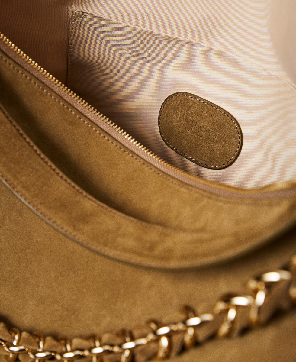 'Liliane' large suede bag Bonsai Green Woman 252TS8ECC_00709_03