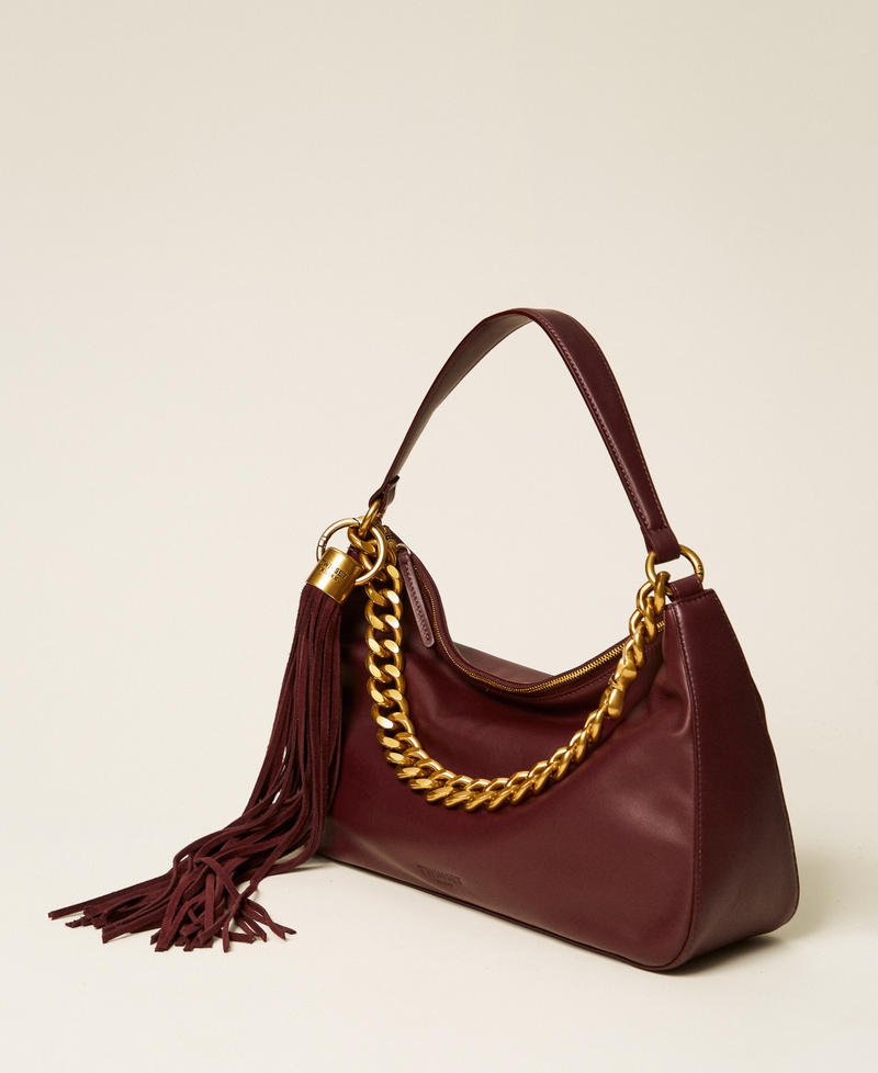 Large Liliane leather bag with charm Grape Woman 262TB7207_00565_02