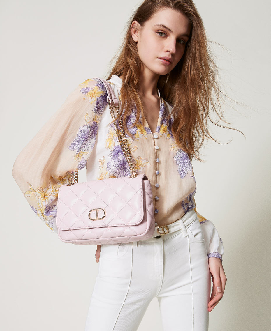 Borsa a tracolla ‘Audrey’ grande trapuntata Rosa Parisienne Donna 251TB7372_00714_0T