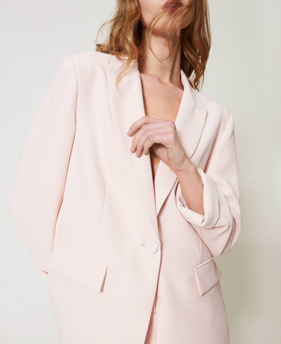 Blazer en cr&ecirc;pe piqu&eacute; Rose Tender Pink Femme 251AP2335_00619_03