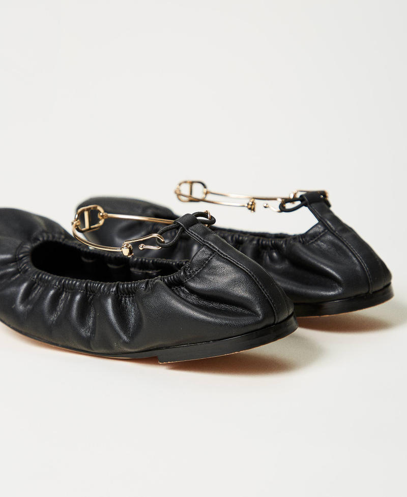 Ballet flats with strap Black Woman 251TCP150_00006_03