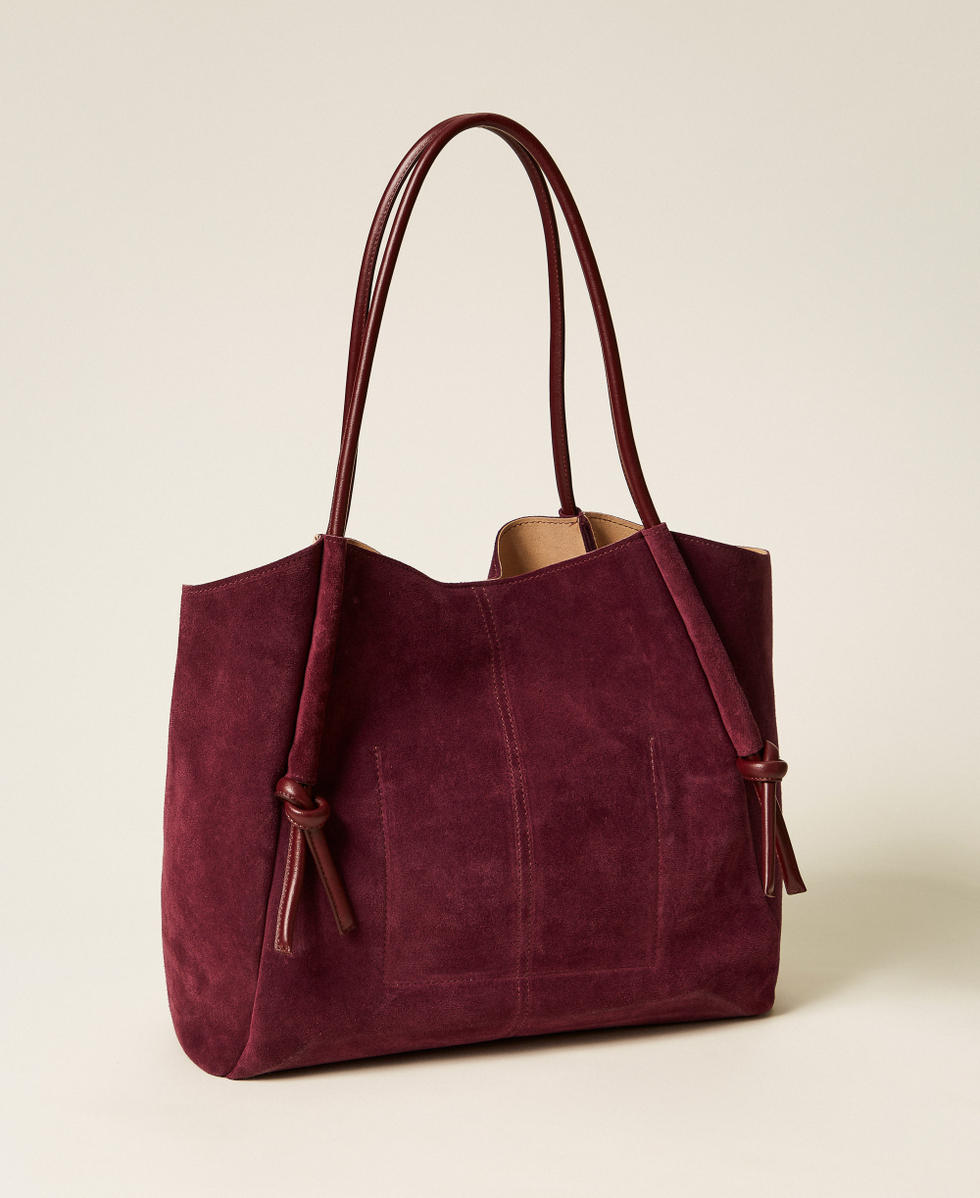 Borsa shopper in suede con nodi Viola "Winetasting" Donna 252TD8350_05609_03