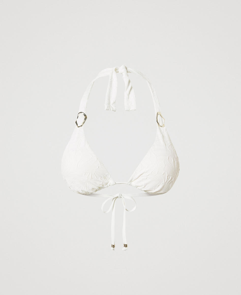 Triangel-Bikinitop aus Jacquard mit Ringen