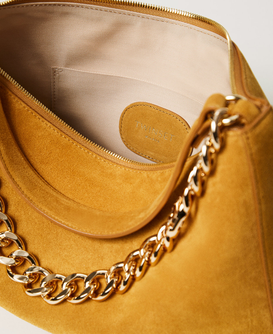 'Liliane' medium suede bag Mustard Yellow Woman 252TB7162_12607_03
