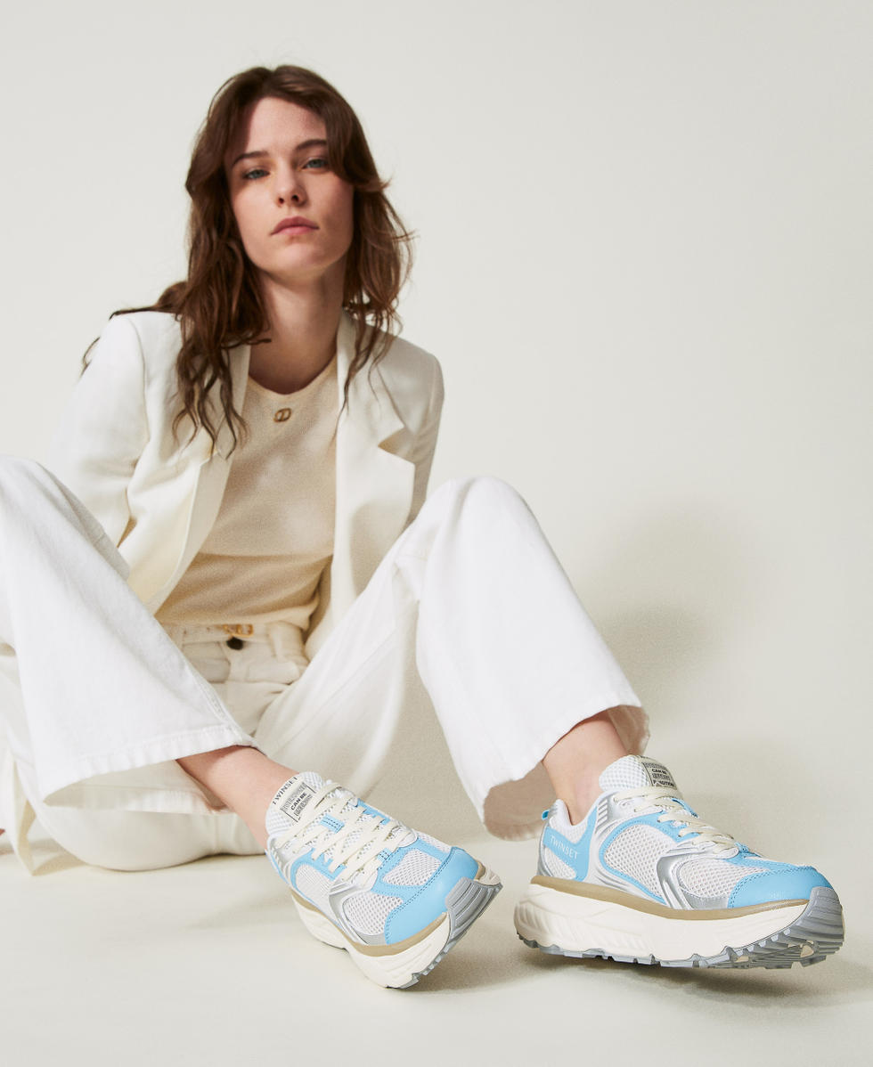 Fessura running trainers Two-tone Optical White/Airy Blue Woman 251TCP030_12159_T0