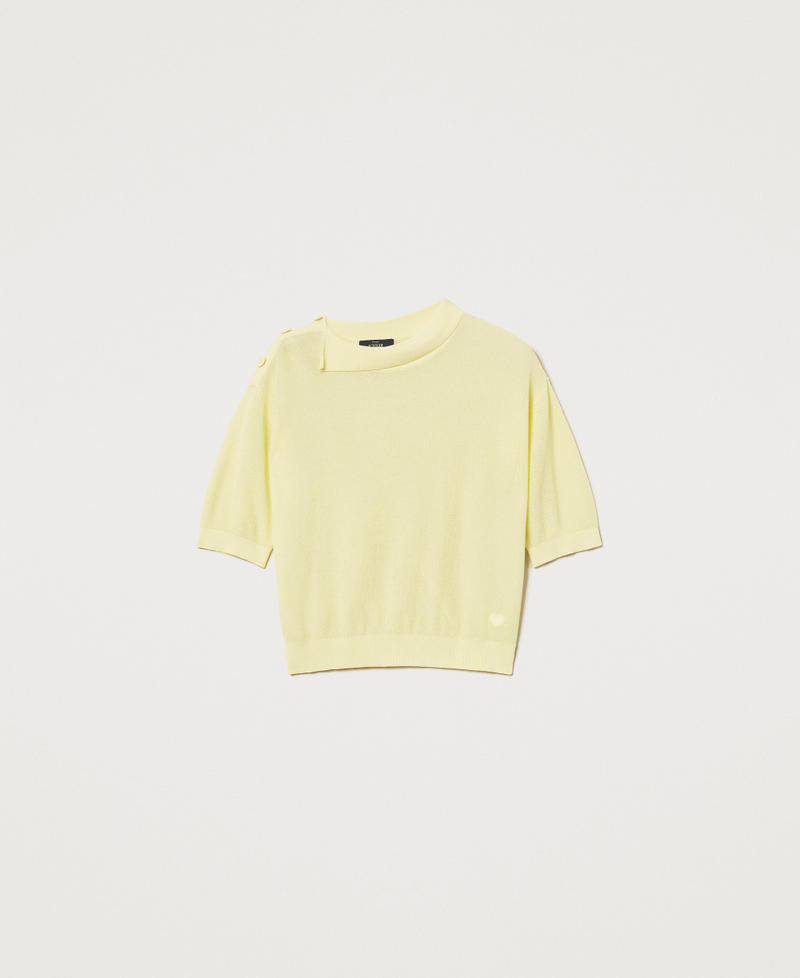 Asymmetrischer One-Shoulder-Pullover Yellow Pear Frau 251AX3031_12348_S0