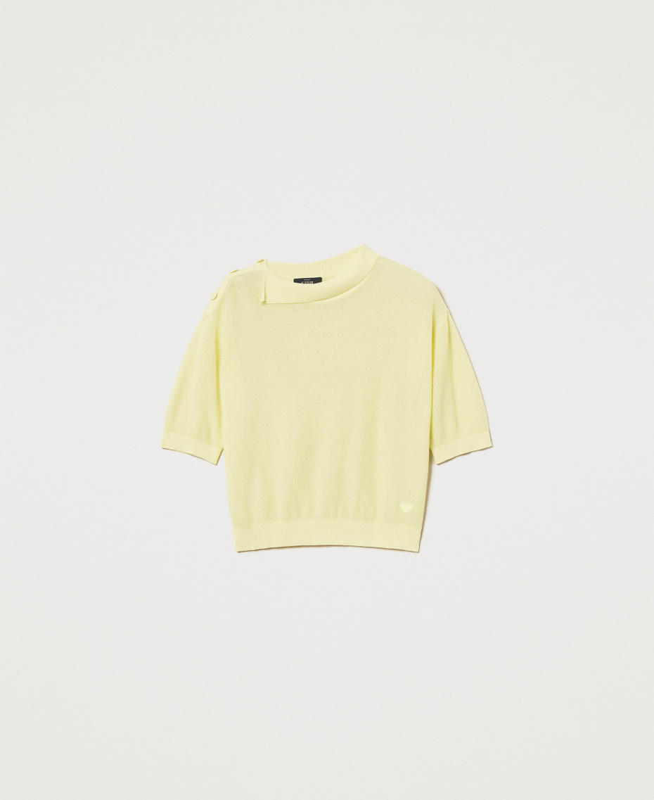 Asymmetrischer One-Shoulder-Pullover Yellow Pear Frau 251AX3031_12348_S0