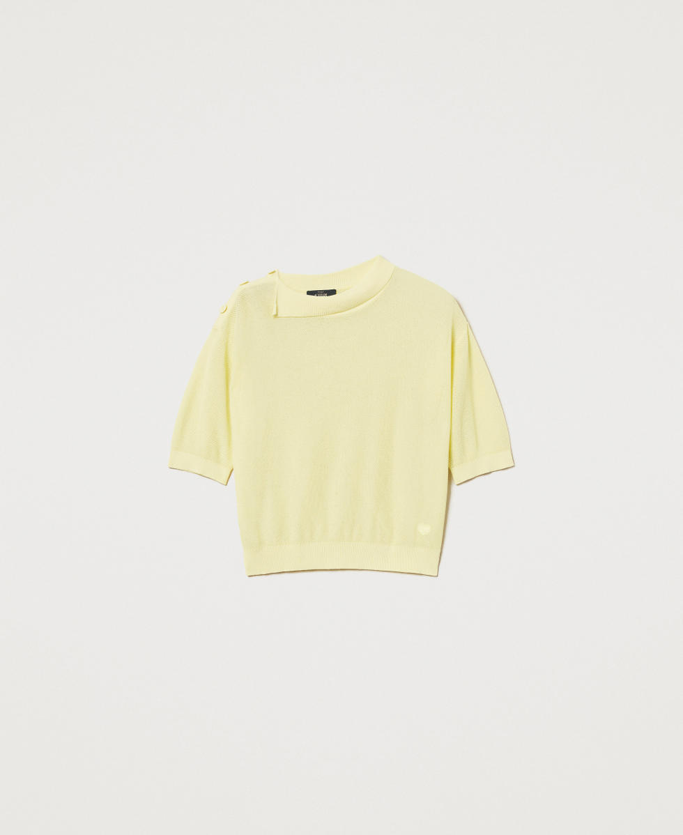 Asymmetric one-shoulder jumper Yellow Pear Woman 251AX3031_12348_S0