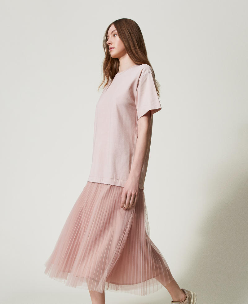Long dress with tulle skirt Rose Desert Woman 251LL23CC_12109_02