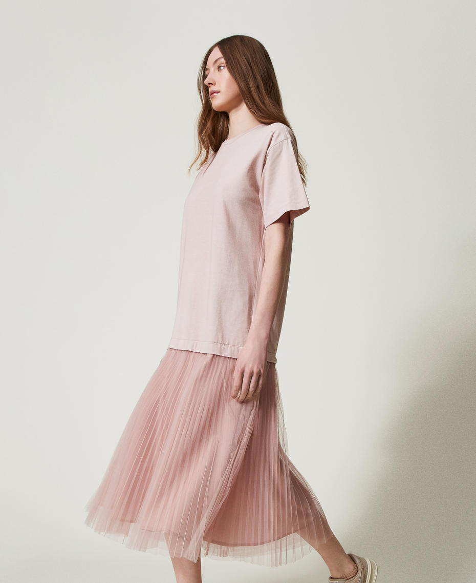 Long dress with tulle skirt