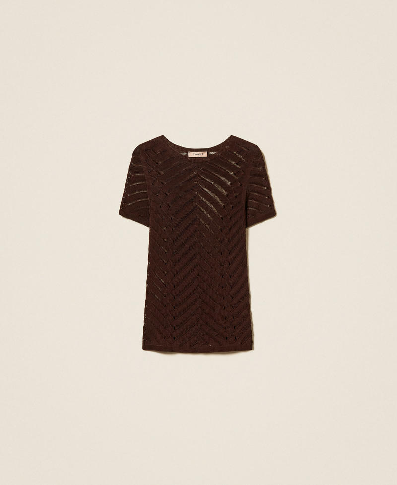 Pull ajust&eacute; &agrave; chevrons Coffee Liqueur Femme 261TT3101_12110_S0
