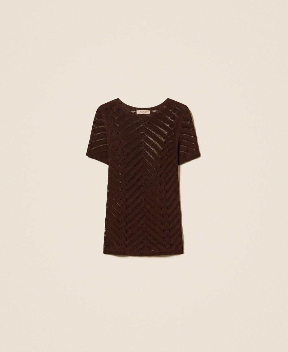 Pull ajust&eacute; &agrave; chevrons Coffee Liqueur Femme 261TT3101_12110_S0