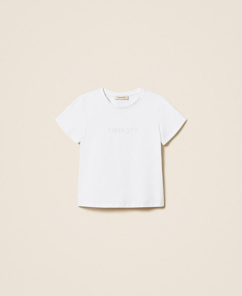 T-shirt regular avec logo brod&eacute; Off White Fille 261GJ2252_00526_S0